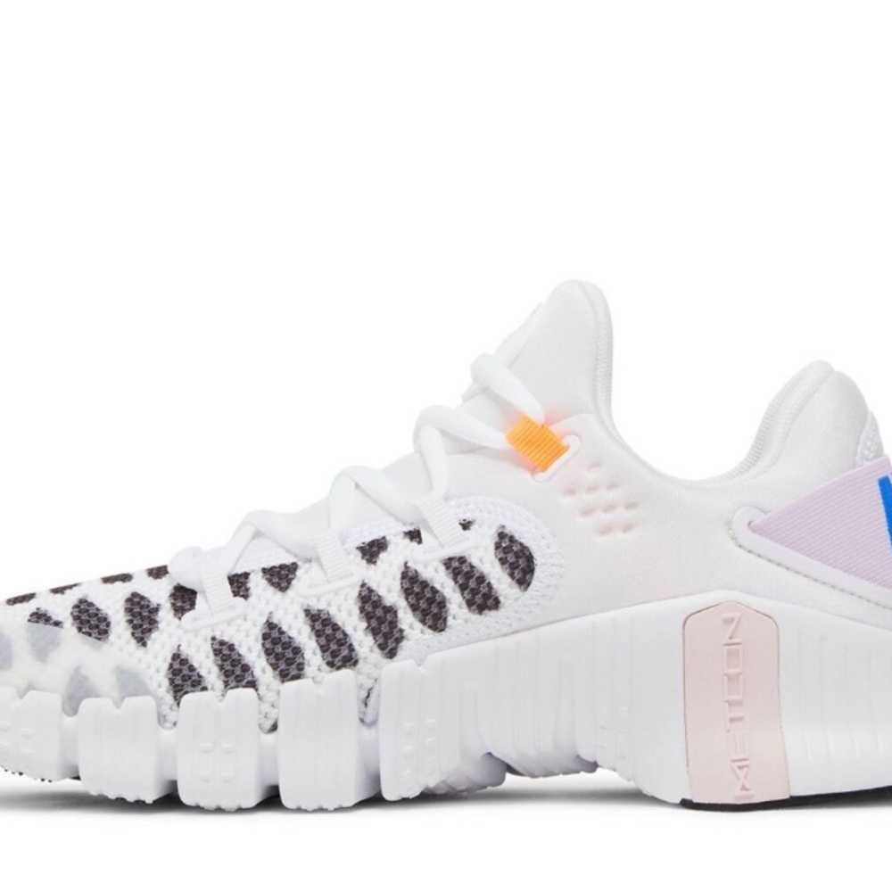 White and Black Patterned Sneakers